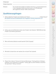 Vertriebstraining, Verkaufstraining, Qualifizierungsbogen