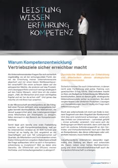 Kompetenzentwicklung, Verkaufstraining, Vertriebstraining